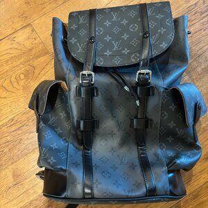 Men's Backpack, Black with gray LV logo, New without tags